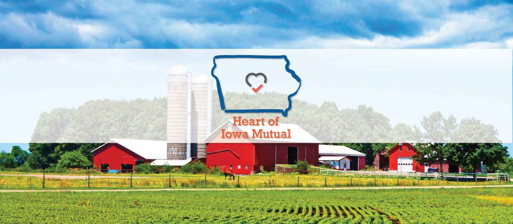 Heart of Iowa Mutual Insurance Association - Logo and Farm